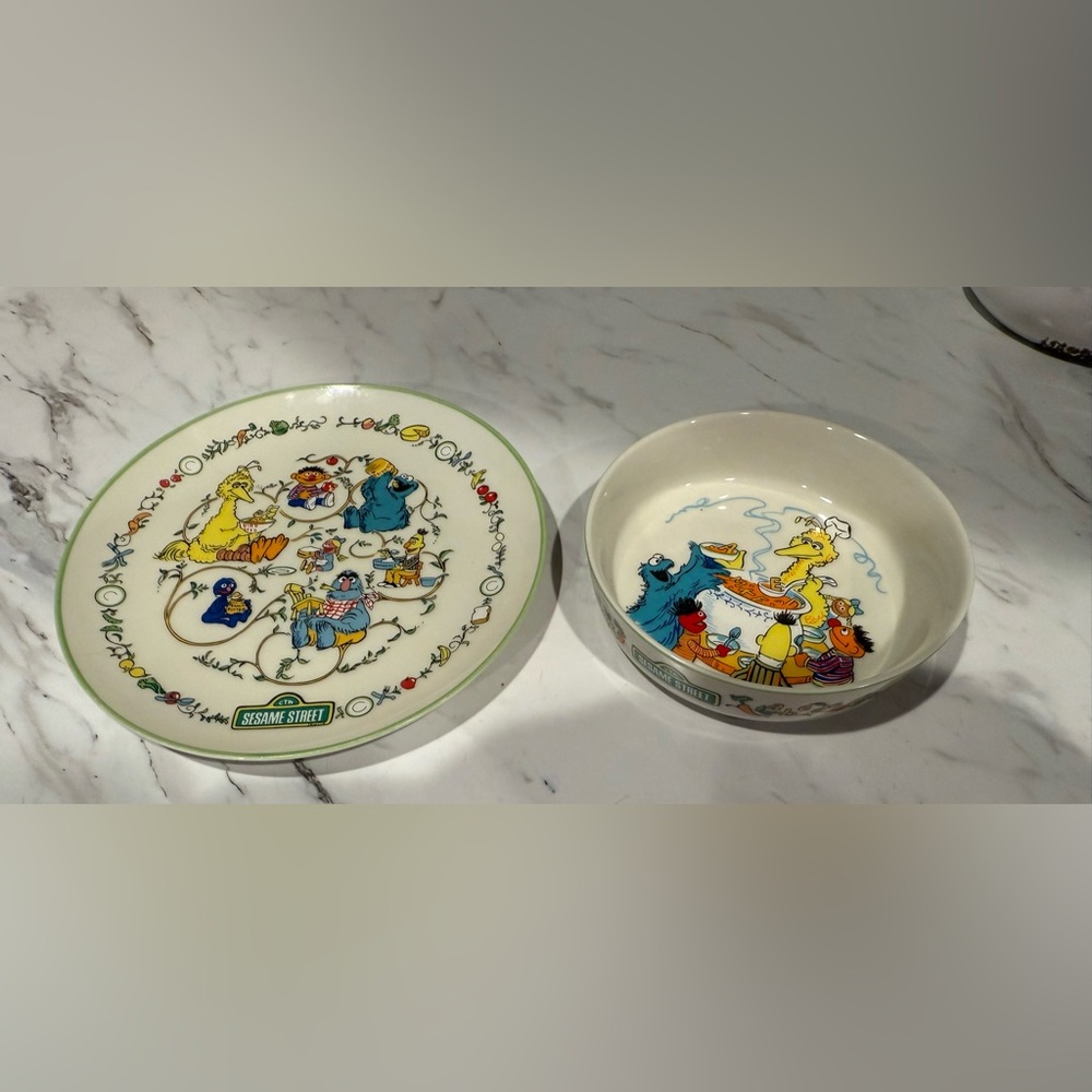 Sesame Street Plate and Bowl Set (VINTAGE)